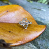 Állítható mancsos szív gyűrű rozsdamentes acélból