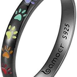 Sterling ezüstből készült mancsnyom gyűrű