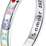 Sterling ezüstből készült mancsnyom gyűrű