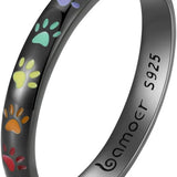 Sterling ezüstből készült mancsnyom gyűrű