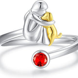 Állítható Kutyagyűrű Ezüstből, Kislány Alakkal