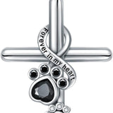 Sterling ezüst nyaklánc – mancsnyom / kereszt medál