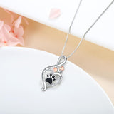 Szerencse nyaklánc mancs, szív és csont motívumokkal – „Mindig a szívemben” medál
