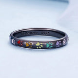 Sterling ezüstből készült mancsnyom gyűrű