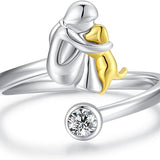 Állítható Ezüst Kutyagyűrű – Kézzel Készített Gyűrű Nőknek