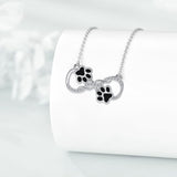 Infinite Love - Dog Paw Necklace with Zirconia
