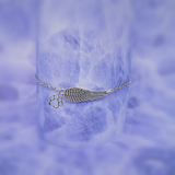 Ezüst emlék karkötő angyalszárnyakkal és mancsnyomokkal | Kézzel készített