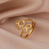 Állítható rozsdamentes acél Infinity Paw gyűrű – szimbolikus partnergyűrű nőknek