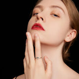 Sterling ezüstből készült mancsgyűrű – állítható gyűrű cirkóniával és zománccal