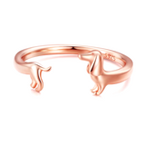 Állítható Dachshund Gyűrű Ezüstből