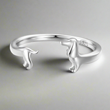 Állítható Dachshund Gyűrű Ezüstből