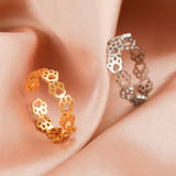 Rozsdamentes acélból készült mancsgyűrű – állatmotívummal ellátott, állítható női gyűrű