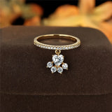 Paw & Heart gyűrű – arany és ezüst színű