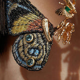 Fülbevalók hímzett pillangószárnyakkal