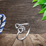 Állítható mancsos szív gyűrű rozsdamentes acélból